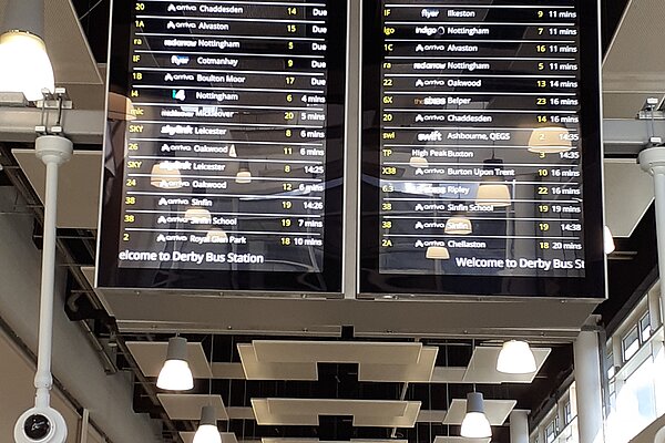 Bus station information panel