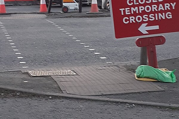 Pedestrian diversion sign